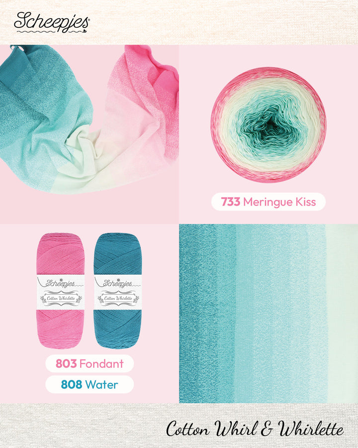 NEW!! Scheepjes Cotton Whirl 733 Meringue Kiss - 100% Organic Cotton