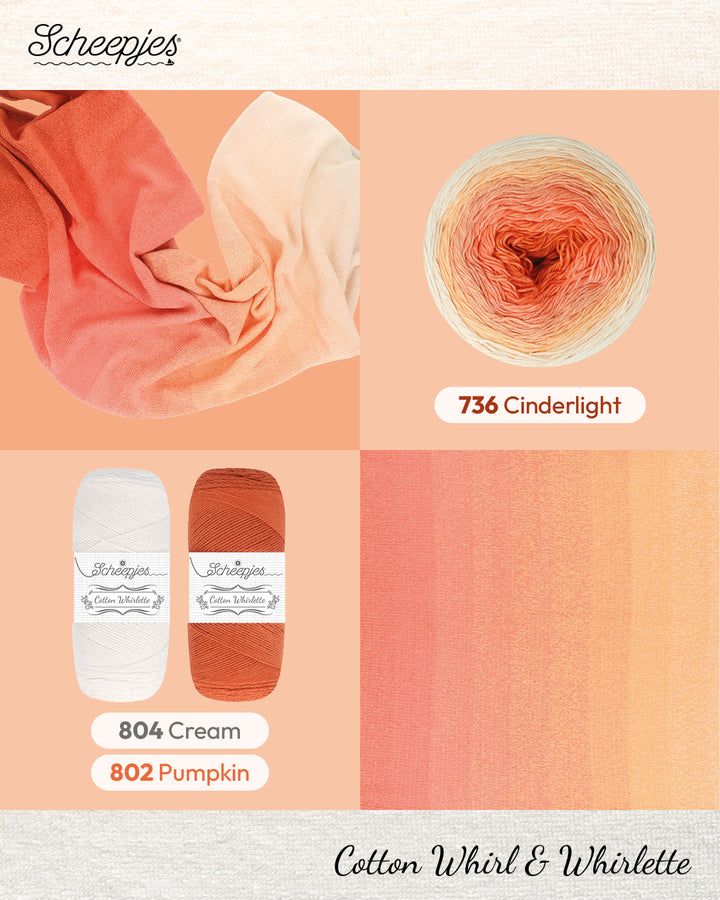 NEW!! Scheepjes Cotton Whirl 736 Cinderlight - 100% Organic Cotton