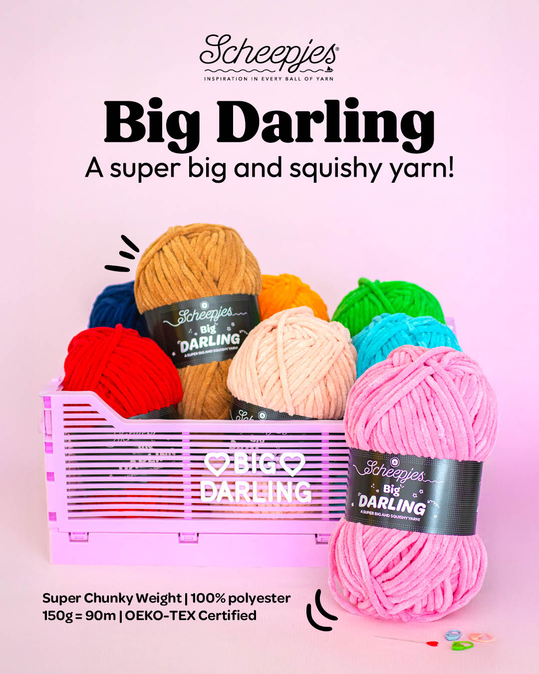 NEW!! Scheepjes Big Darling 150gm - Bumble Bee 402