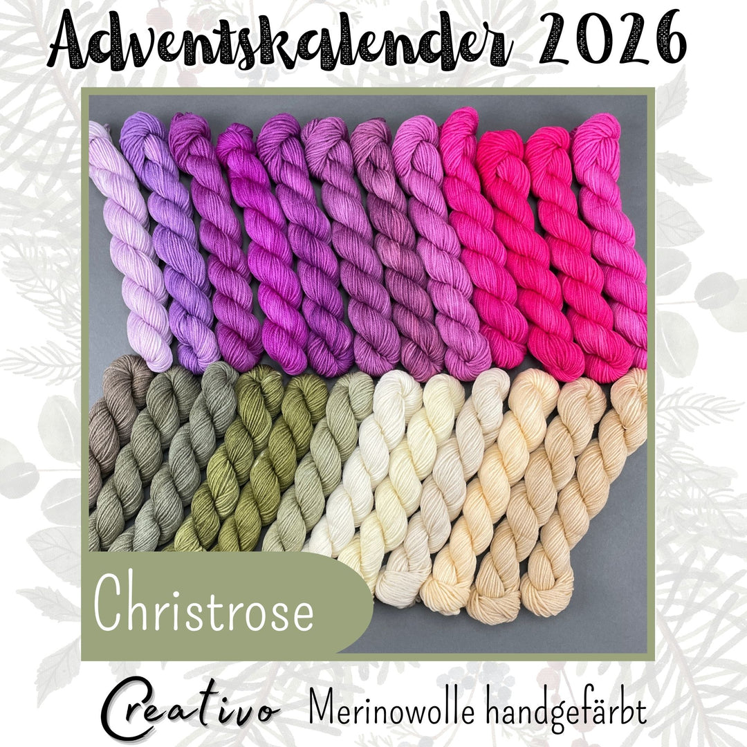 Creativo Advent Calendar 2026 LIMITED EDITION Mystery KAL Knitting Hand-Dyed Merino Shawl Half-Round