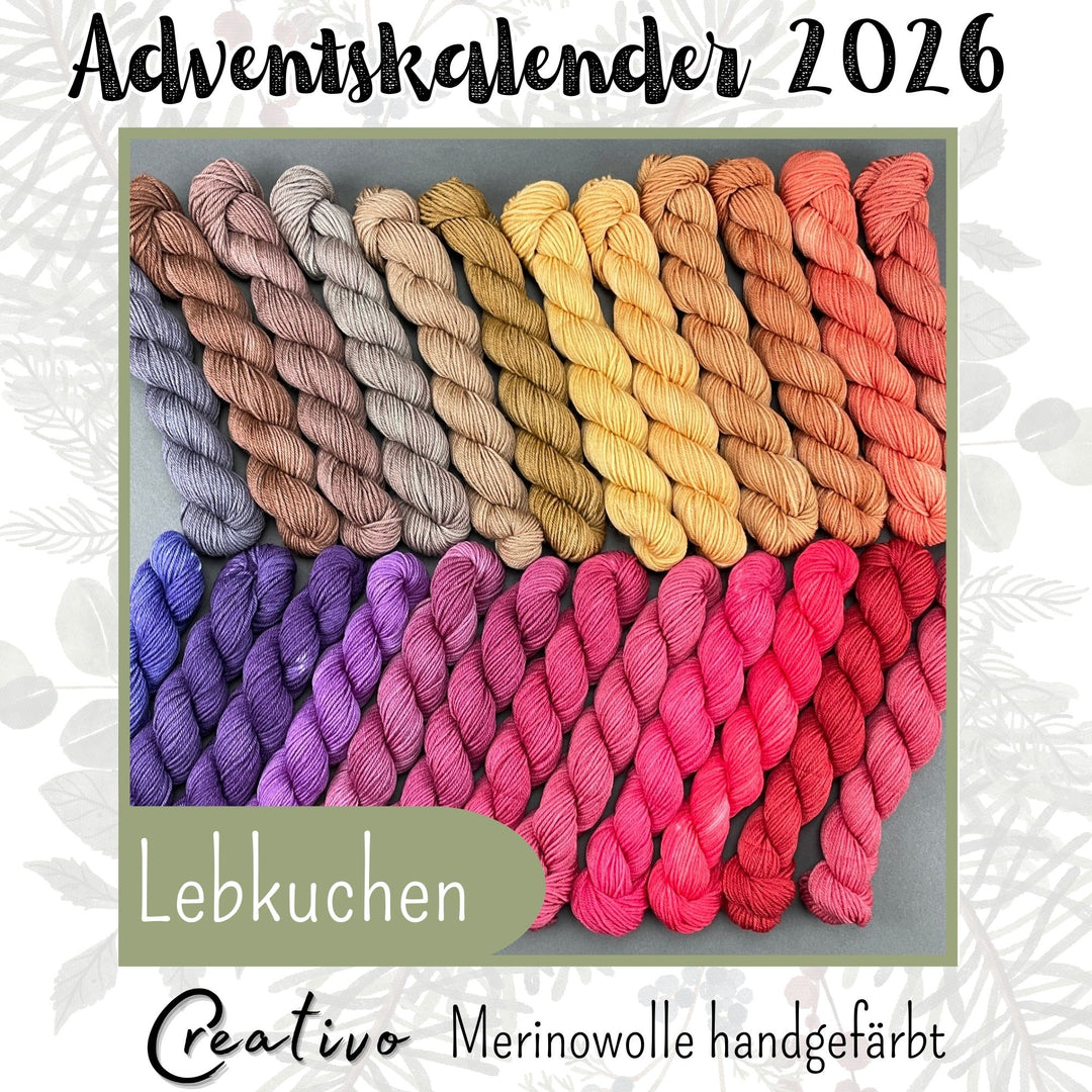Creativo Advent Calendar 2026 LIMITED EDITION Mystery KAL Knitting Hand-Dyed Merino Shawl Half-Round