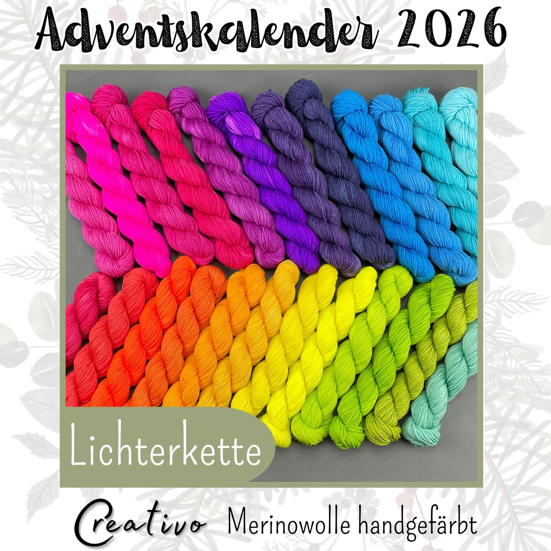 Creativo Advent Calendar 2026 LIMITED EDITION Mystery KAL Knitting Hand-Dyed Merino Shawl Half-Round
