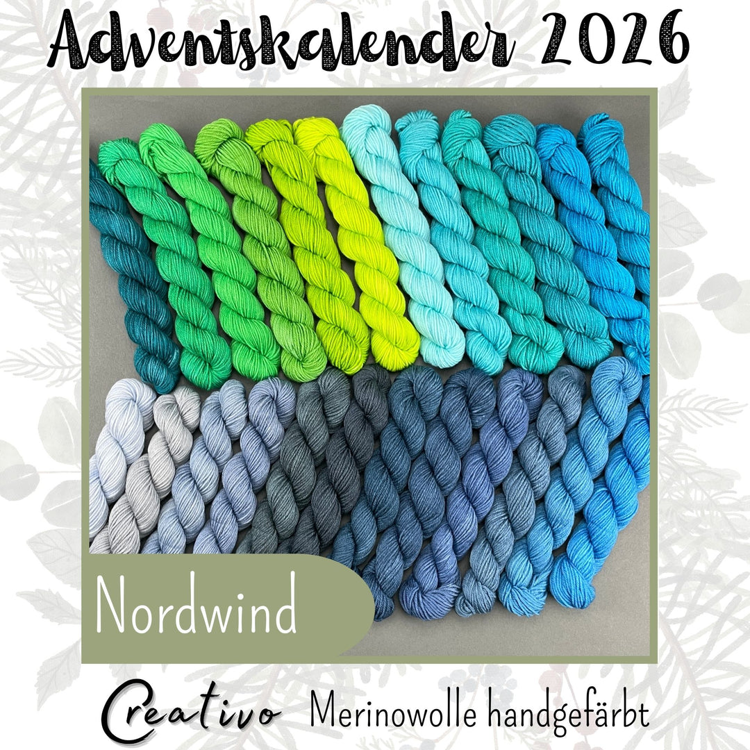 Creativo Advent Calendar 2026 LIMITED EDITION Mystery KAL Knitting Hand-Dyed Merino Shawl Half-Round