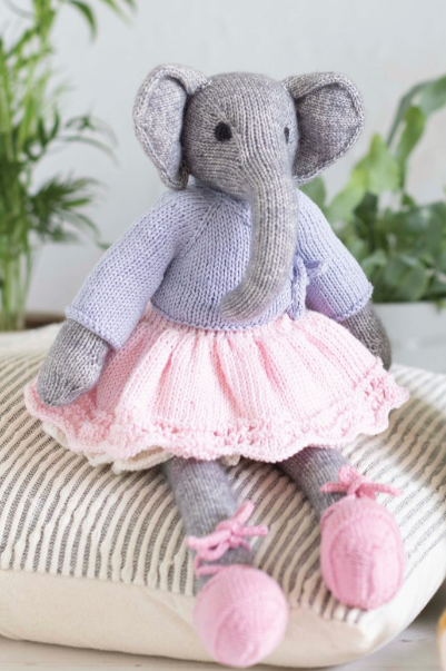 Wild Animal Friends Olivia The Elephant - designed by Louise Crowther - Yarn Kit