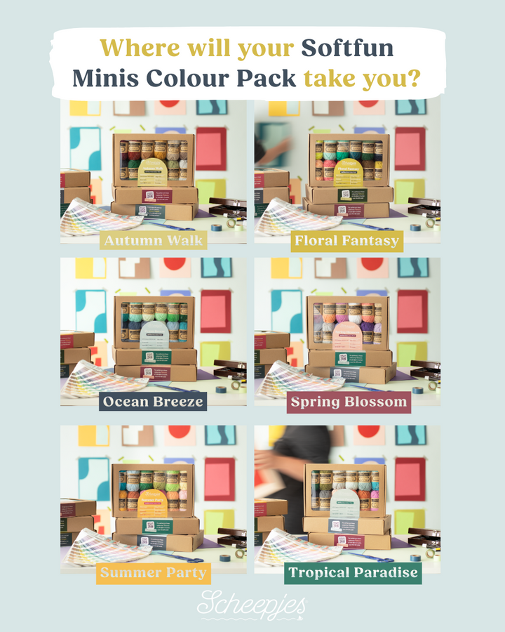 Scheepjes Softfun Mini Colour Pack 12 x 20gm balls - TROPICAL PARADISE