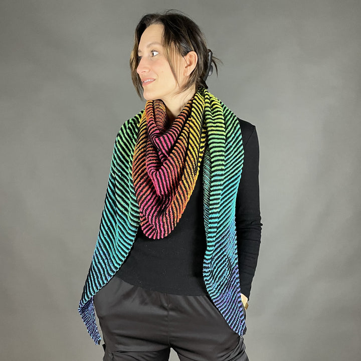 PREORDER Lola Illusion Knitted Scarf - Autumn Leaves 4ply