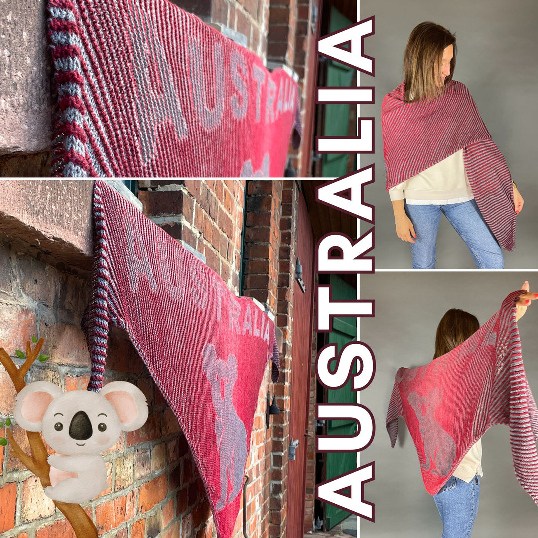 PREORDER Lola Illusion Knitted Scarf - Australian Koala 4ply - Charm Set