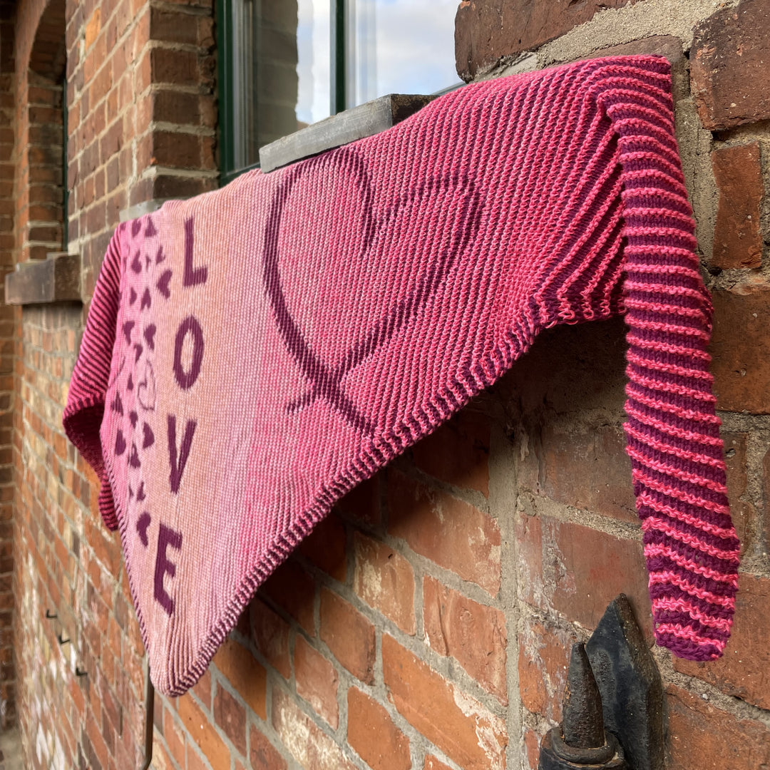 Lola Illusion Knitted Scarf - Love - 4ply AVAILABLE NOW