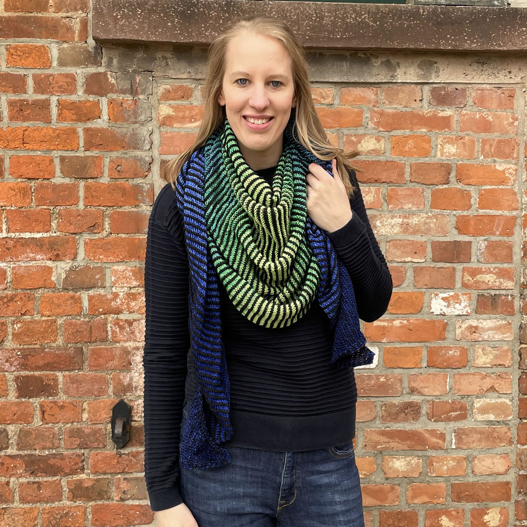 Lola Illusion Knitted Scarf Butterfly - 4ply - PREORDER