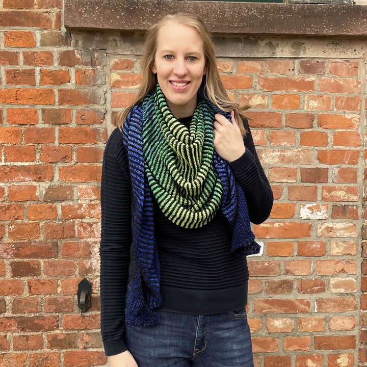 Lola Illusion Knitted Scarf Butterfly - 4ply - PREORDER