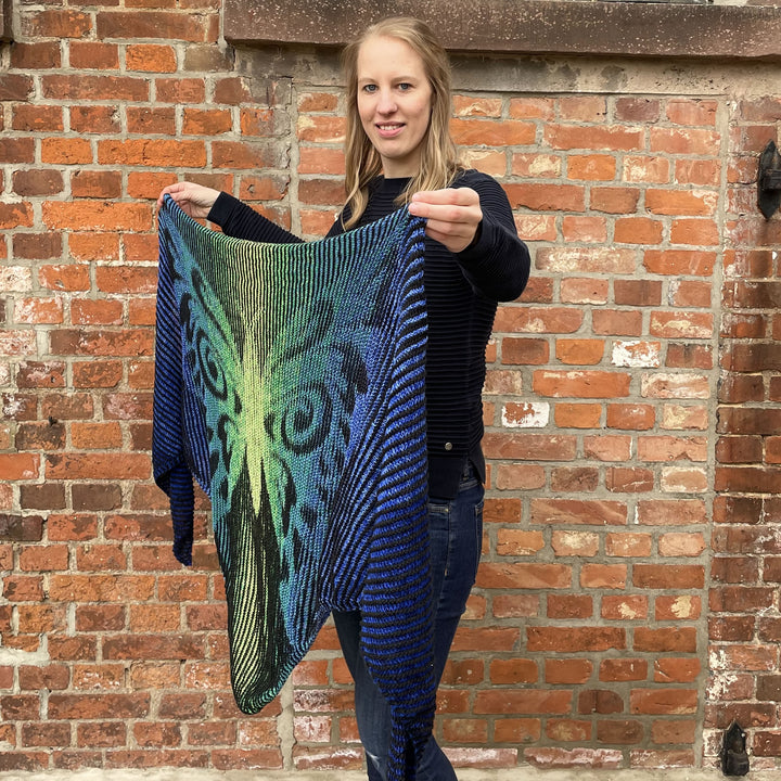 Lola Illusion Knitted Scarf Butterfly - 4ply - PREORDER