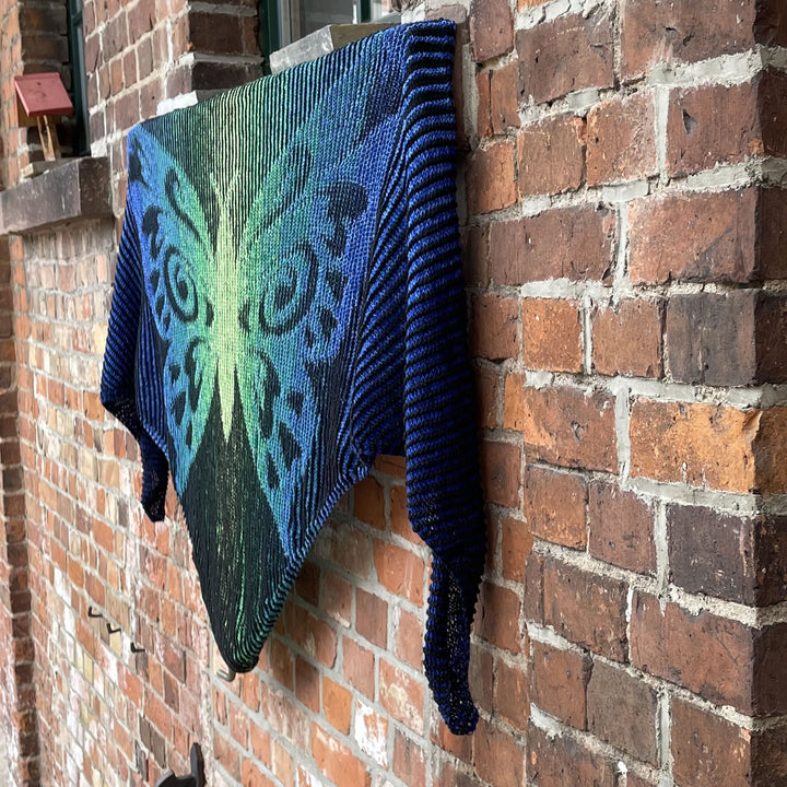 Lola Illusion Knitted Scarf Butterfly - 4ply - PREORDER