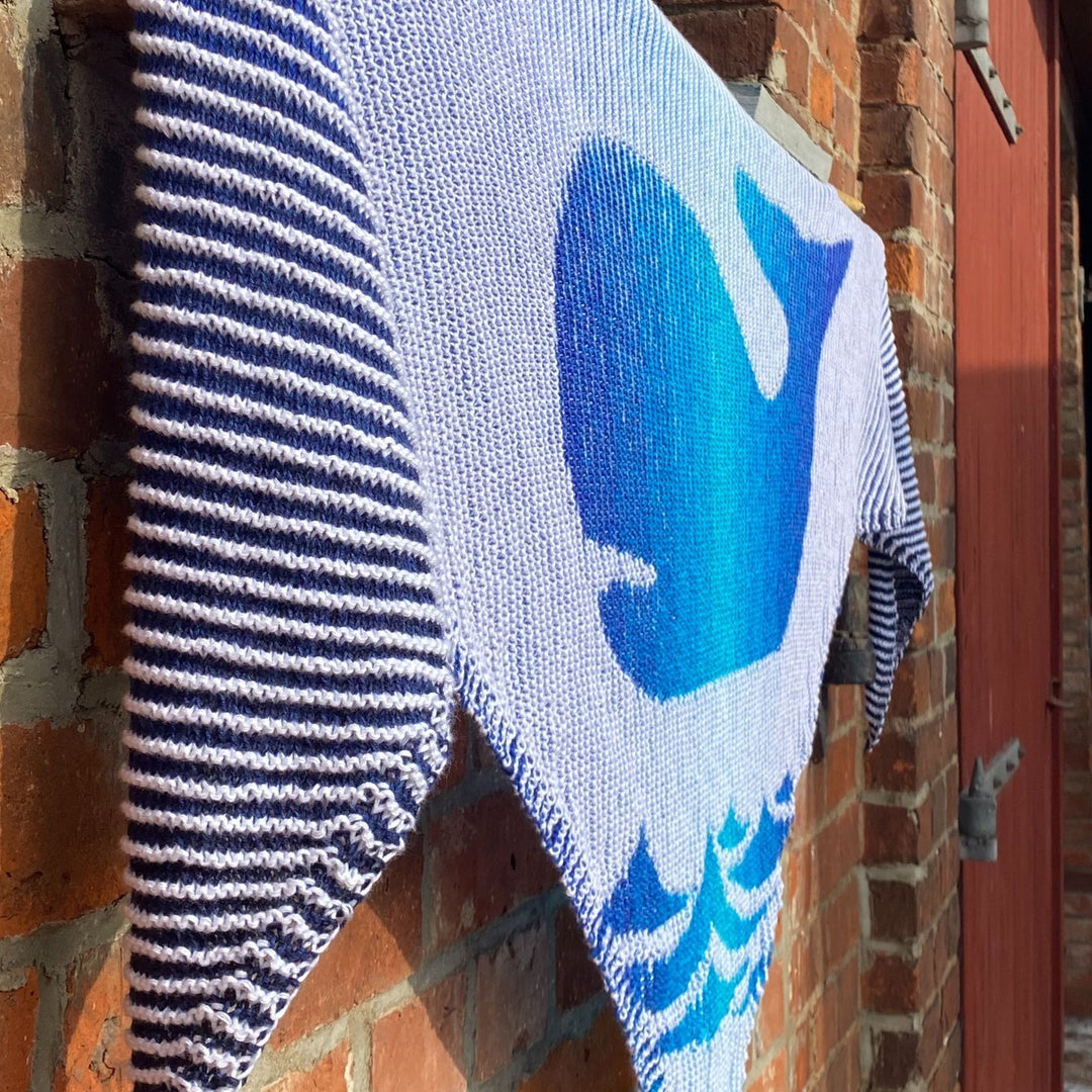 AVAILABLE NOW Lola Illusion Knitted Scarf Whale - 4ply