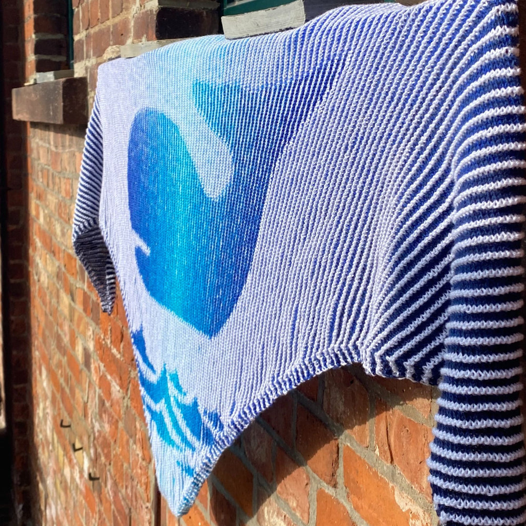 AVAILABLE NOW Lola Illusion Knitted Scarf Whale - 4ply