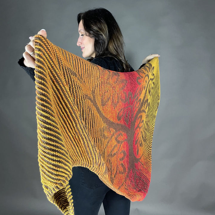 Lola Illusion Knitted Scarf - Love Tree Autumn - 8ply - AVAILABLE NOW