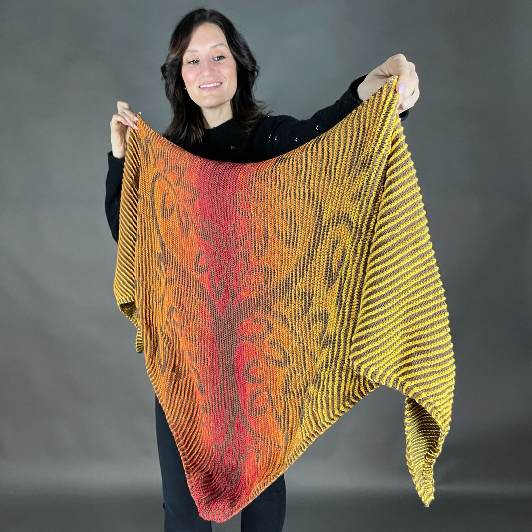 Lola Illusion Knitted Scarf - Love Tree Autumn - 8ply - AVAILABLE NOW