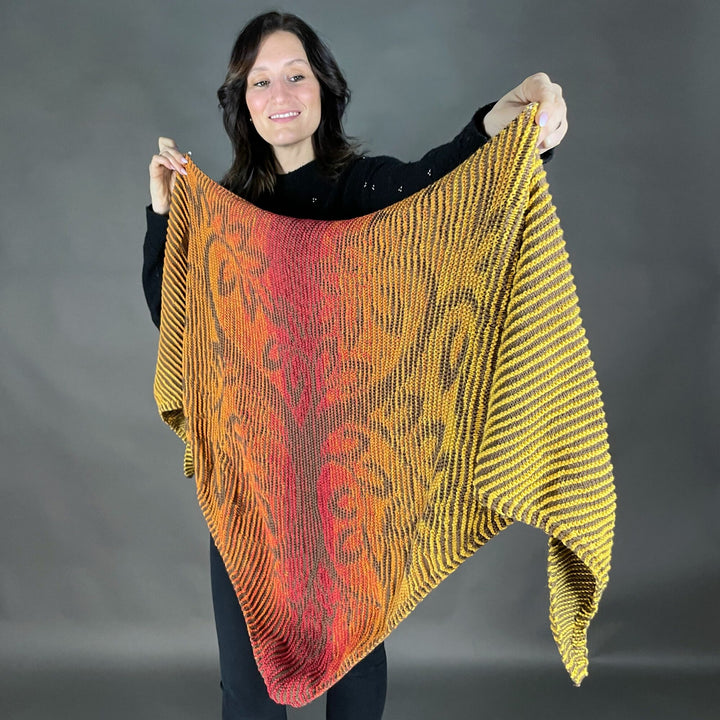 Lola Illusion Knitted Scarf - Love Tree Autumn - 8ply - AVAILABLE NOW