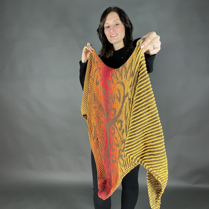 Lola Illusion Knitted Scarf - Love Tree Autumn - 8ply - AVAILABLE NOW