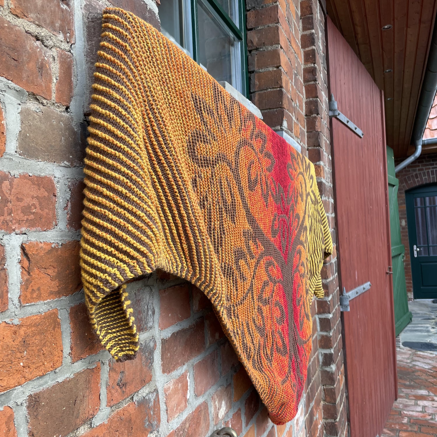 Lola Illusion Knitted Shawl - Love Tree Autumn - 8ply