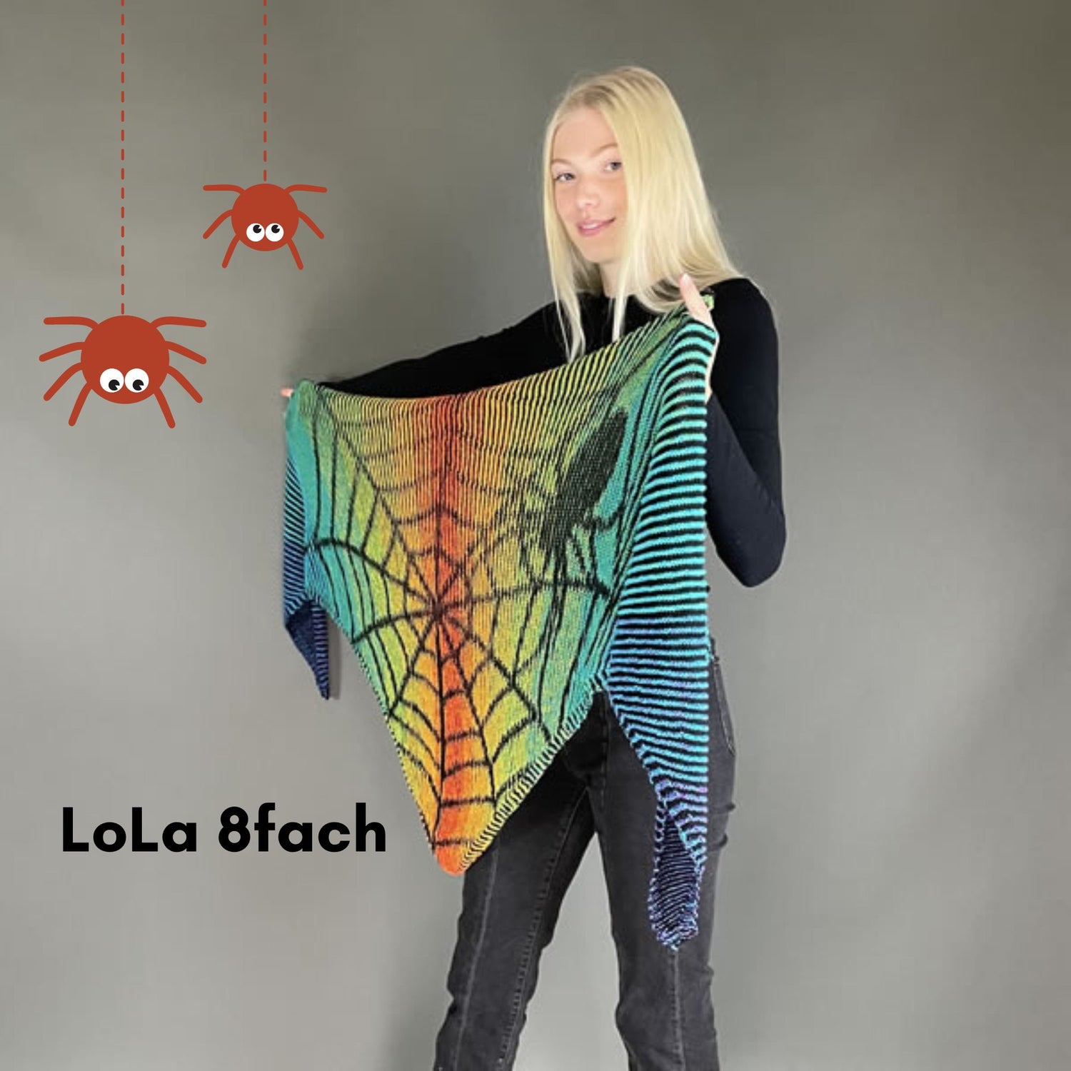 Lola Illusion Knitted Shawl - Spider Web - 8ply