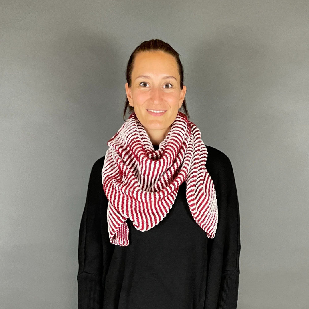 PREORDER Lola Illusion Knitted Scarf - Christmas Gnome - 8ply