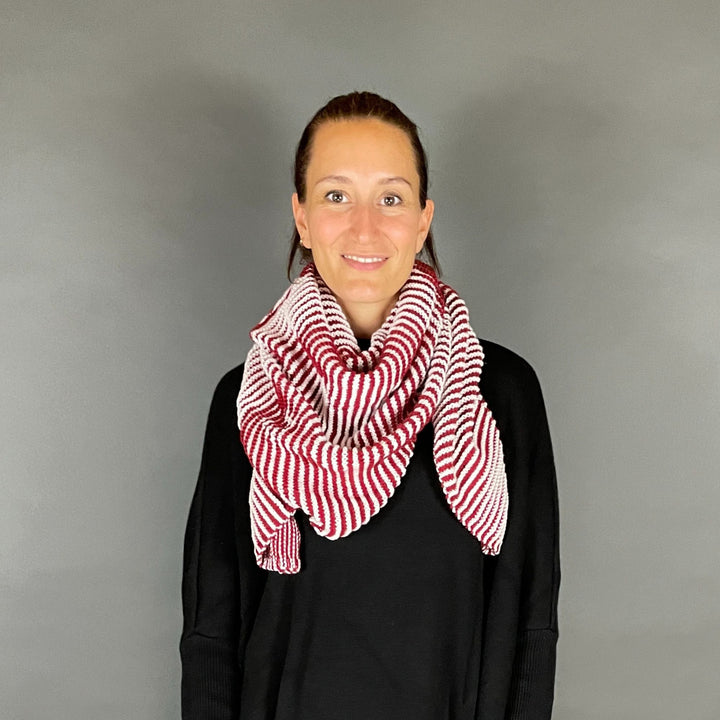 PREORDER Lola Illusion Knitted Scarf - Christmas Gnome - 8ply