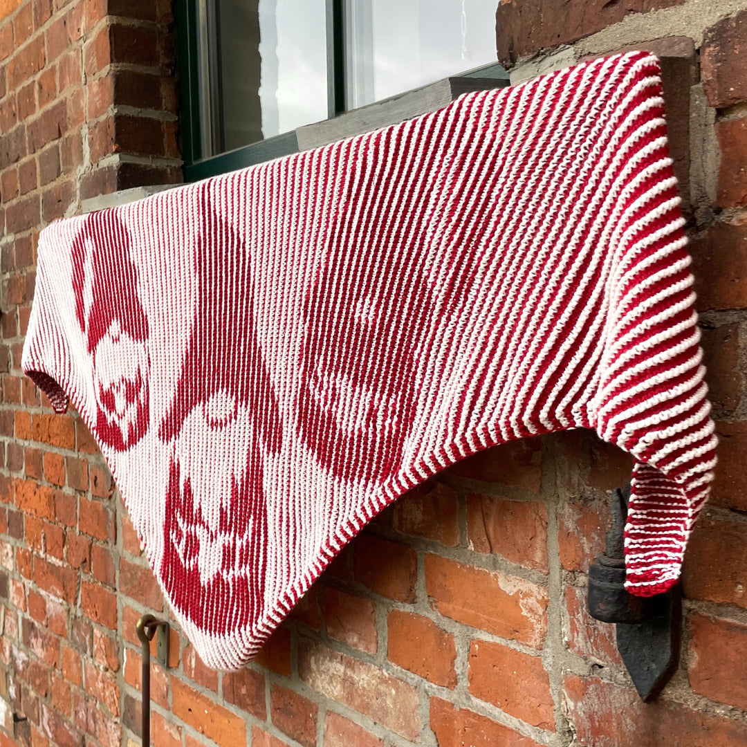 PREORDER Lola Illusion Knitted Scarf - Christmas Gnome - 8ply