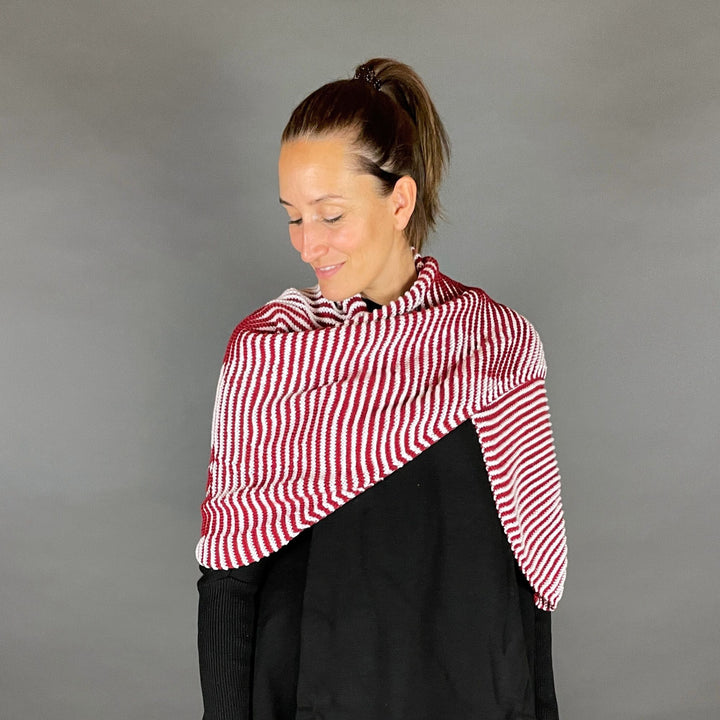 PREORDER Lola Illusion Knitted Scarf - Christmas Gnome - 8ply