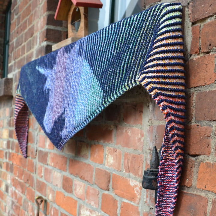 Lola Illusion Knitted Shawl - Unicorn Glitter - 8ply - AVAILABLE NOW