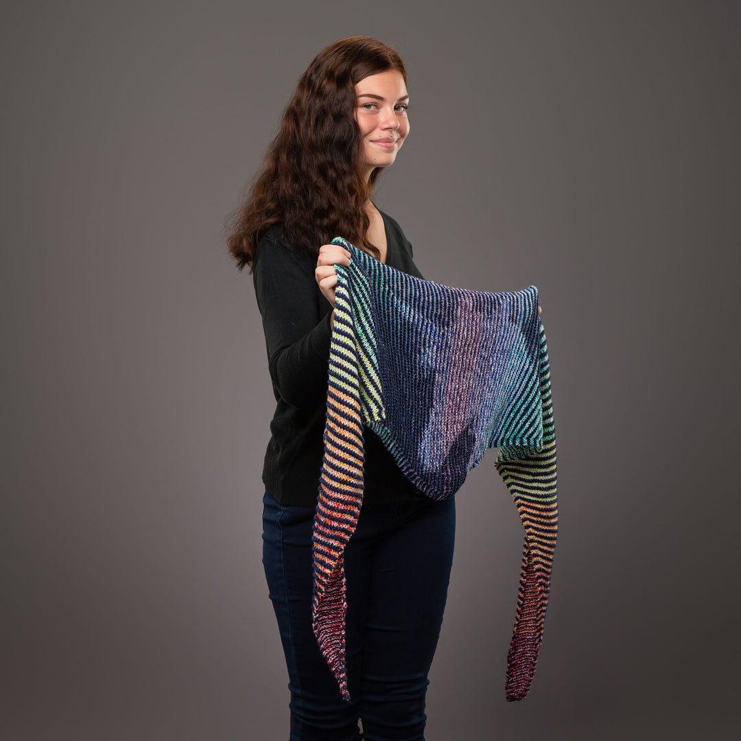 Lola Illusion Knitted Shawl - Unicorn Glitter - 8ply - AVAILABLE NOW