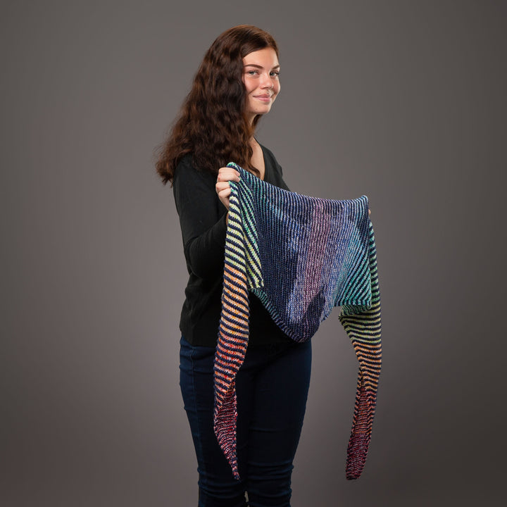 Lola Illusion Knitted Shawl - Unicorn Glitter - 8ply - AVAILABLE NOW