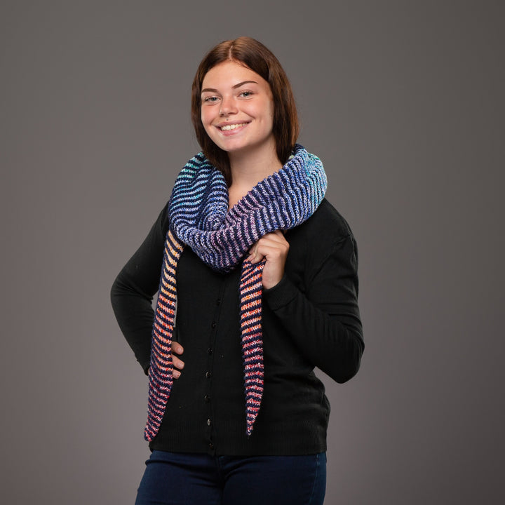 Lola Illusion Knitted Shawl - Unicorn Glitter - 8ply - AVAILABLE NOW