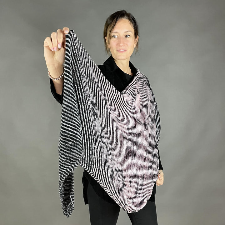Lola Illusion Knitted Shawl - Floral - 4ply AVAILABLE NOW