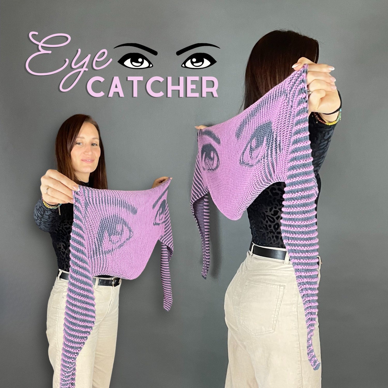 Lola Illusion Knitted Scarf - Eye Catcher - 8ply