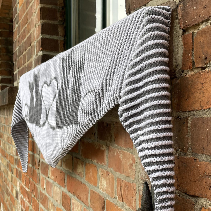PREORDER Lola Illusion Knitted Scarf - Loving Cats - 8ply