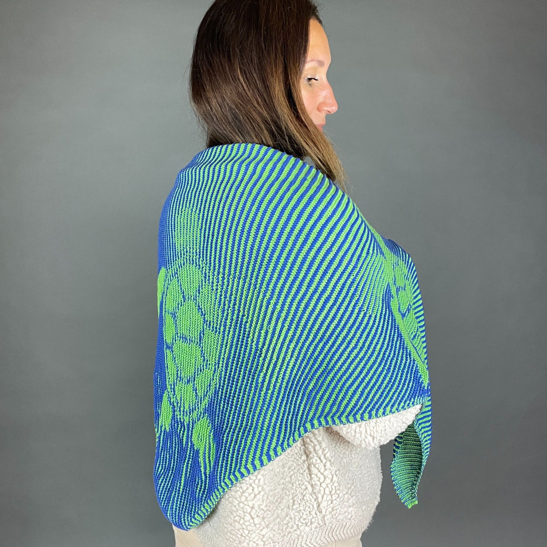 Lola Illusion Knitted Scarf - Sea Turtles - 4ply AVAILABLE NOW