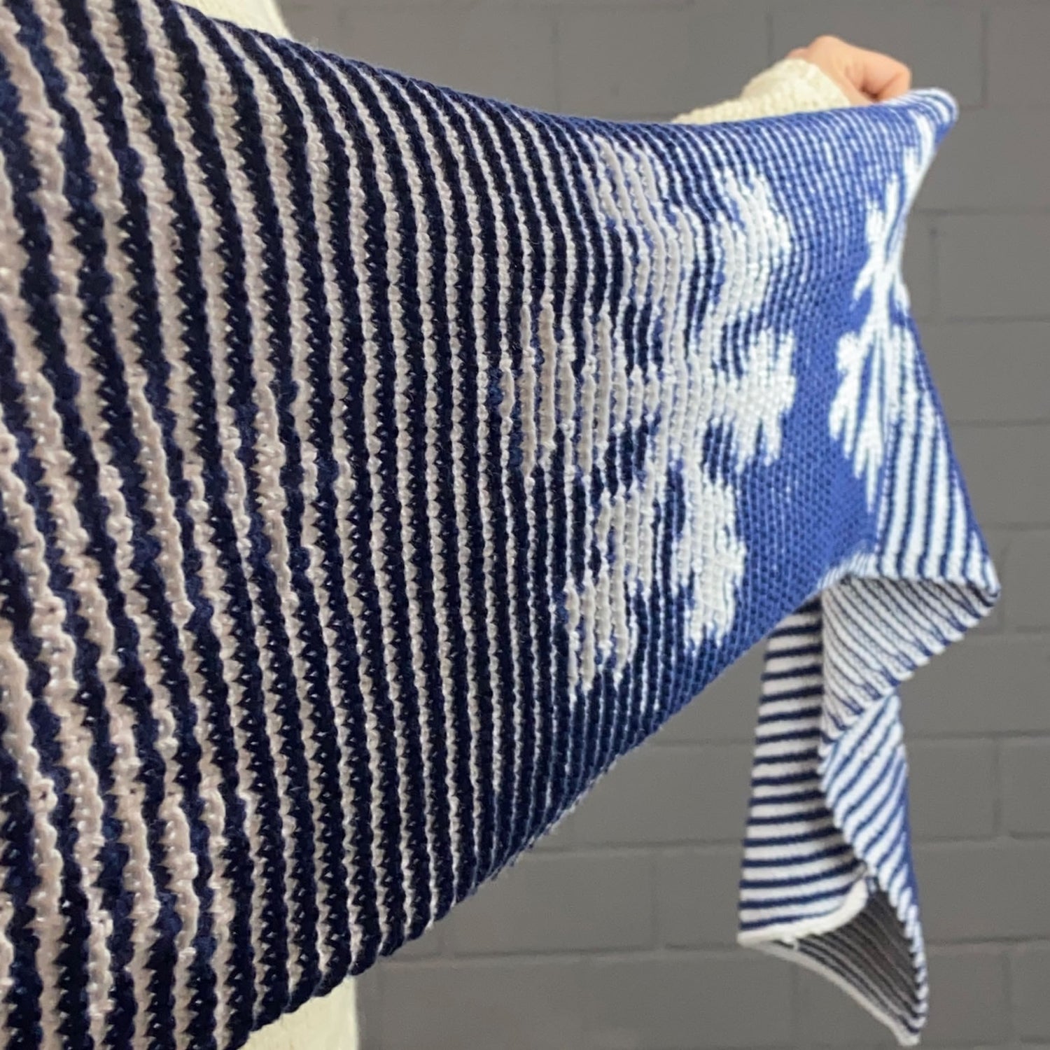 Lola Illusion Knitted Scarf - Snowflake - 8ply