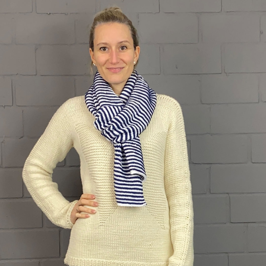PREORDER Lola Illusion Knitted Scarf - Snowflake 8ply