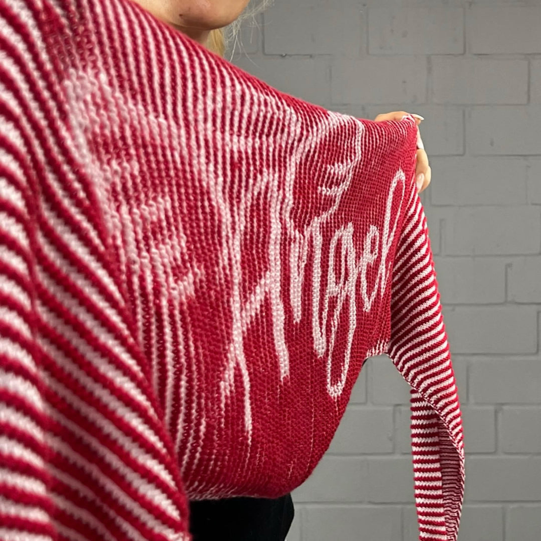 PREORDER Lola Illusion Knitted Scarf - Red Angel 4ply