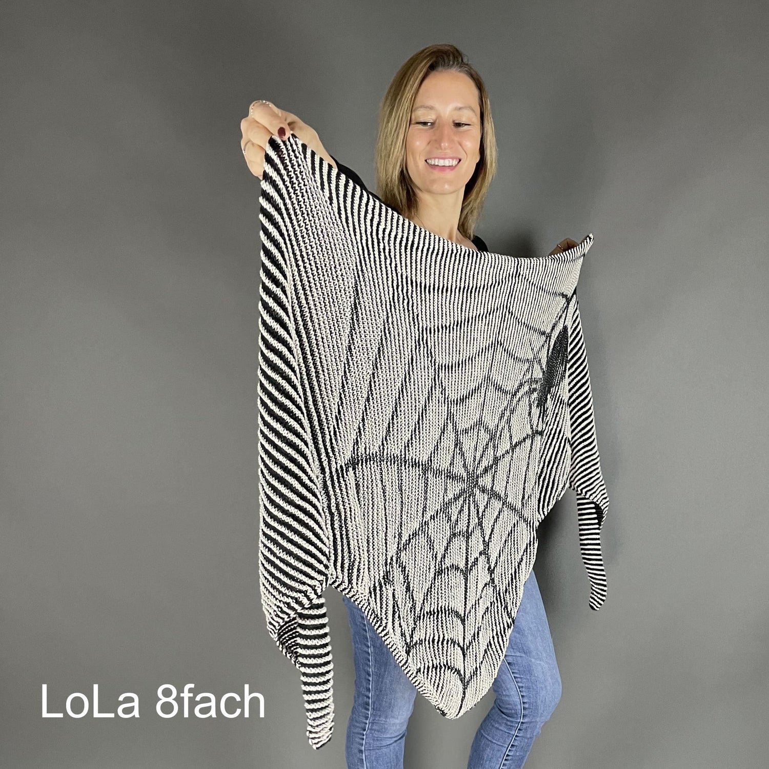 Lola Illusion Knitted Shawl - Spider Web - 8ply