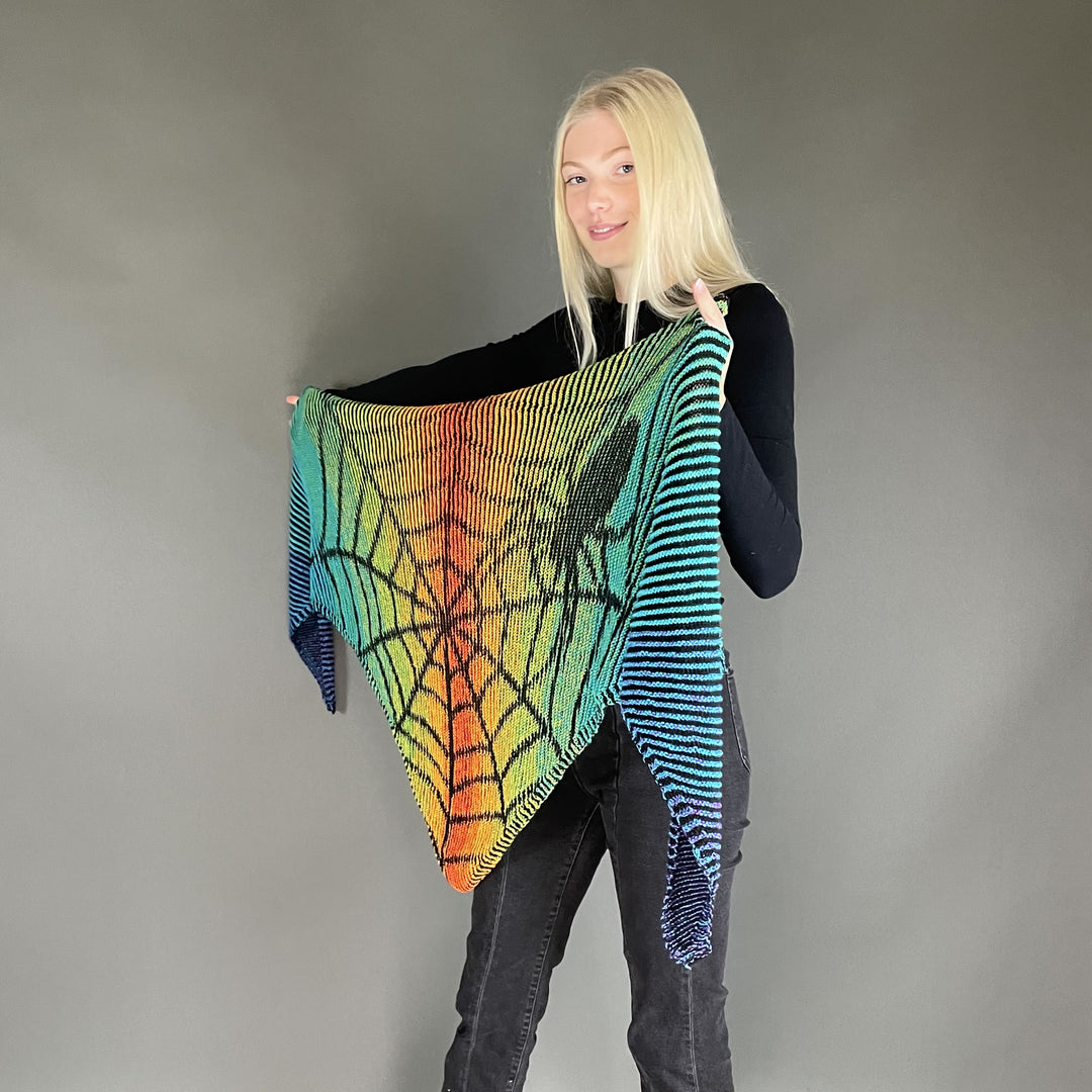 PREORDER Lola Illusion Knitted Scarf - Spider Web 8ply