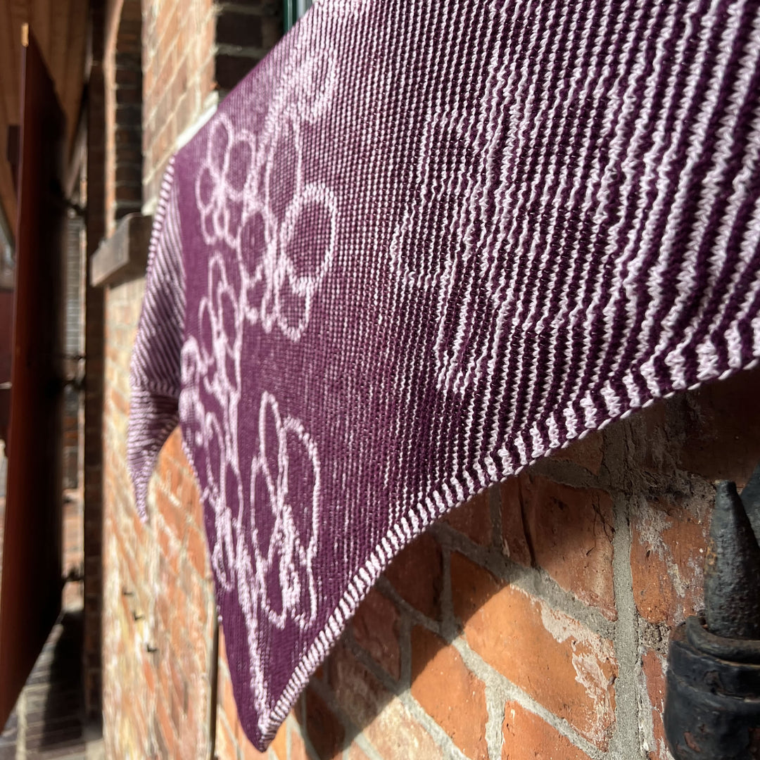 PREORDER Lola Illusion Knitted Shawl - Orchid 4ply