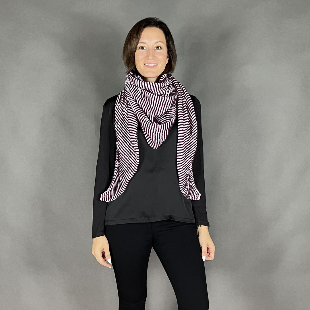 PREORDER Lola Illusion Knitted Shawl - Orchid 4ply