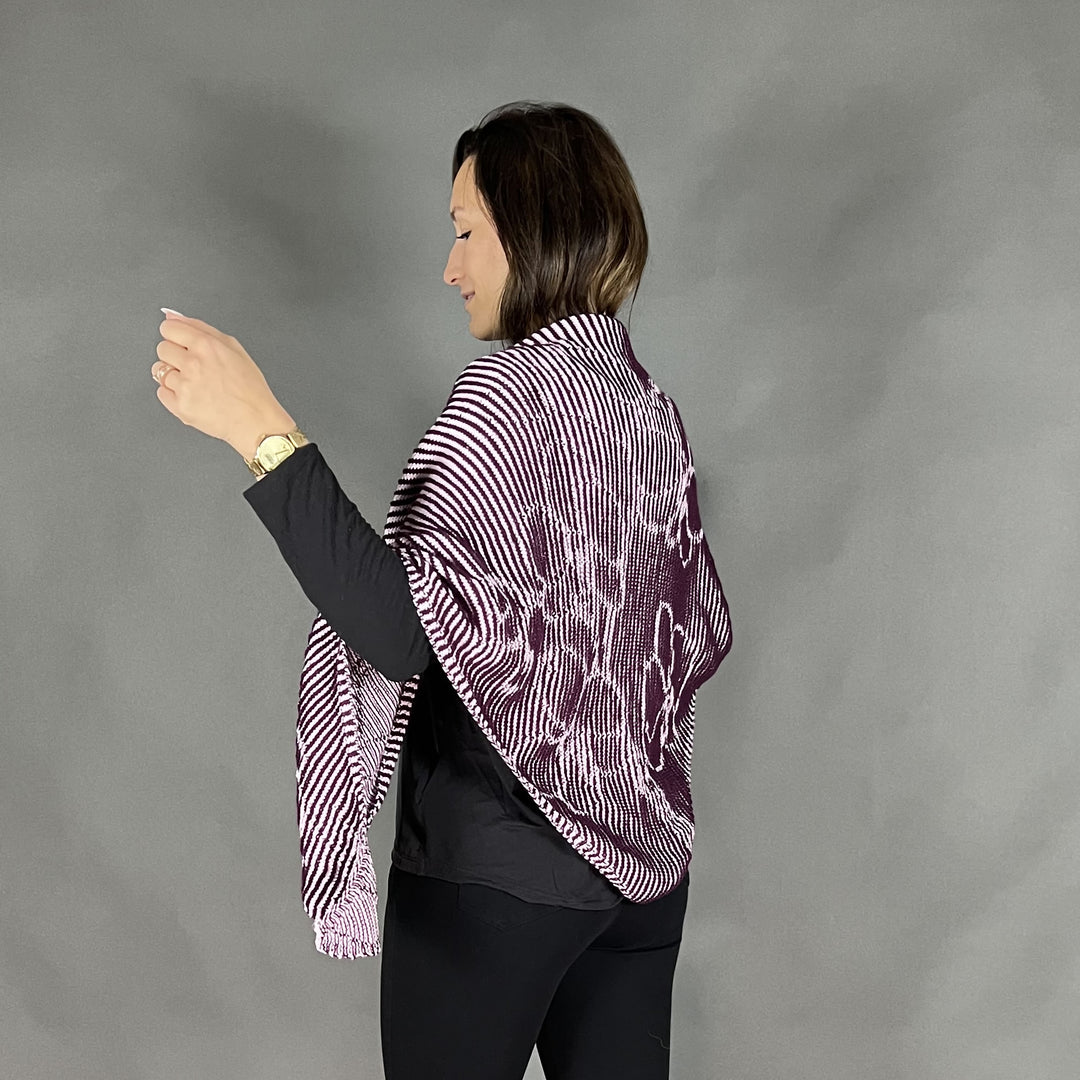 PREORDER Lola Illusion Knitted Shawl - Orchid - 4ply