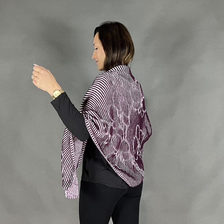 PREORDER Lola Illusion Knitted Shawl - Orchid - 4ply