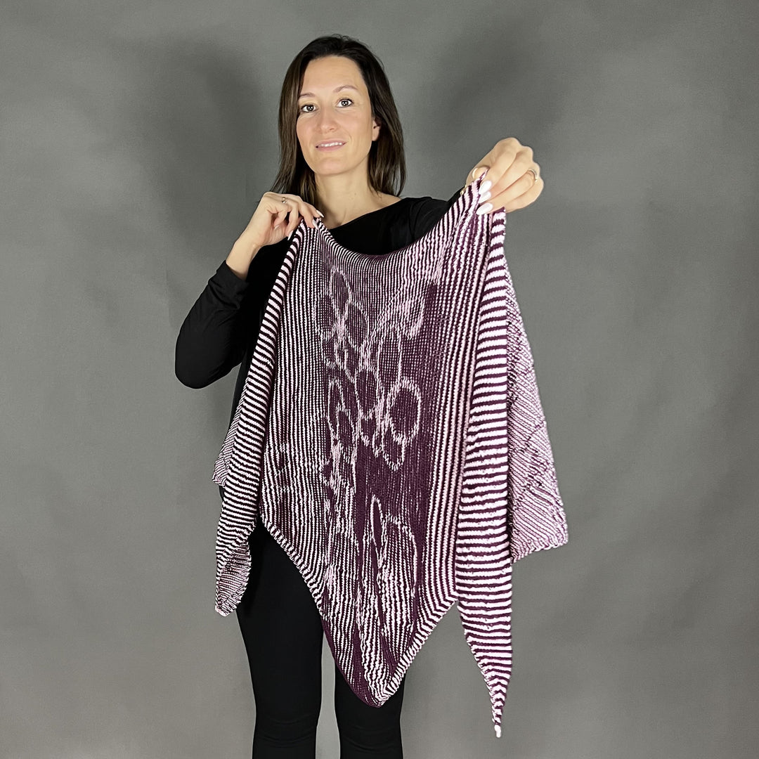 PREORDER Lola Illusion Knitted Shawl - Orchid - 4ply