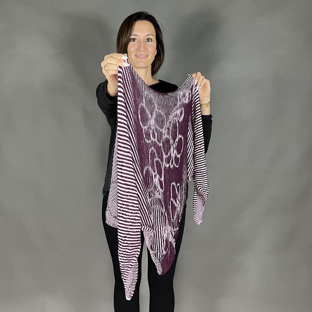 PREORDER Lola Illusion Knitted Shawl - Orchid 4ply