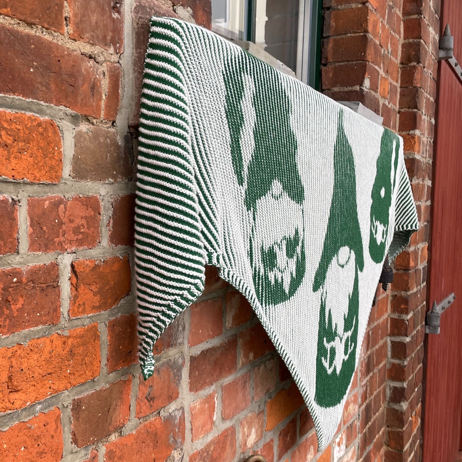 Lola Illusion Knitted Shawl - Christmas Gnome - 4ply