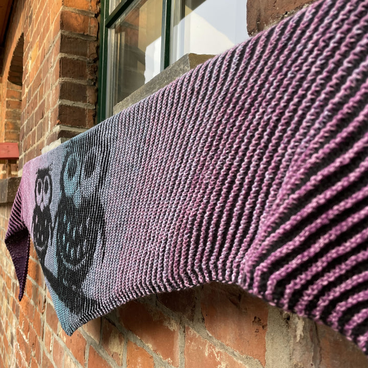 AVAILABLE NOW Lola Illusion Knitted Scarf Night Owls - 4ply