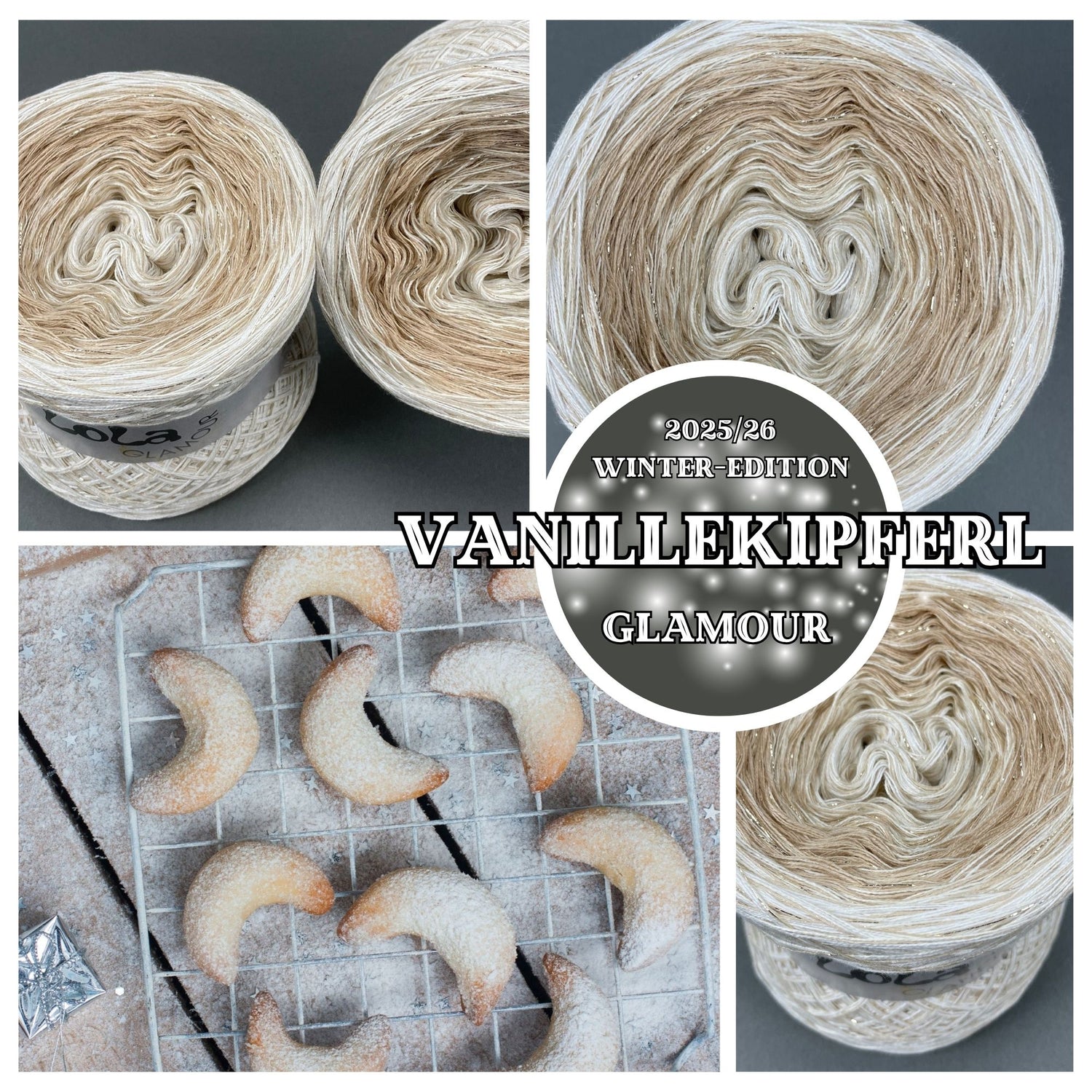 NEW!! Lola Glamour Christmas 2025 - Vanilla Crescents with GLITTER Thread